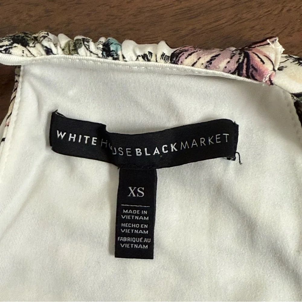 White House Black Market XS Floral Tiered Halter Tank Top Blouse Summer Chic - Picture 4 of 7